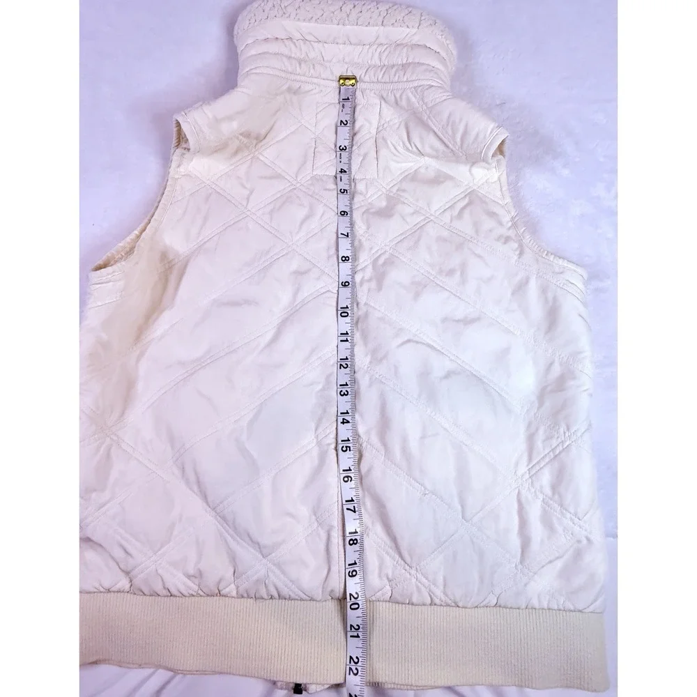 prAna Sherpa Lined Vest M‎ Cream Quilted Cozy Outdoor Hiking Casual